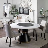 HARLOW dining table d150cm white/black