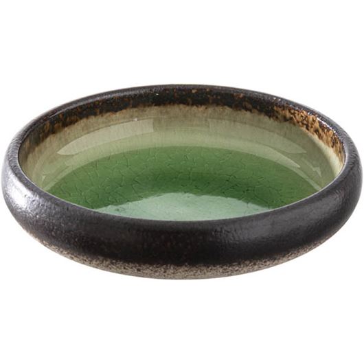 Picture of KYOTO plate green/black - dia 15cm