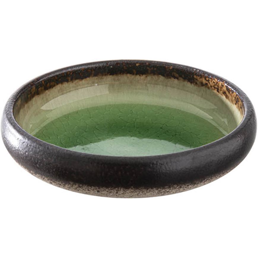 Picture of KYOTO plate green/black - dia 15cm