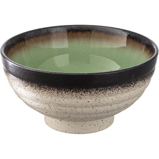 Picture of KYOTO bowl green/natural - dia 20cm