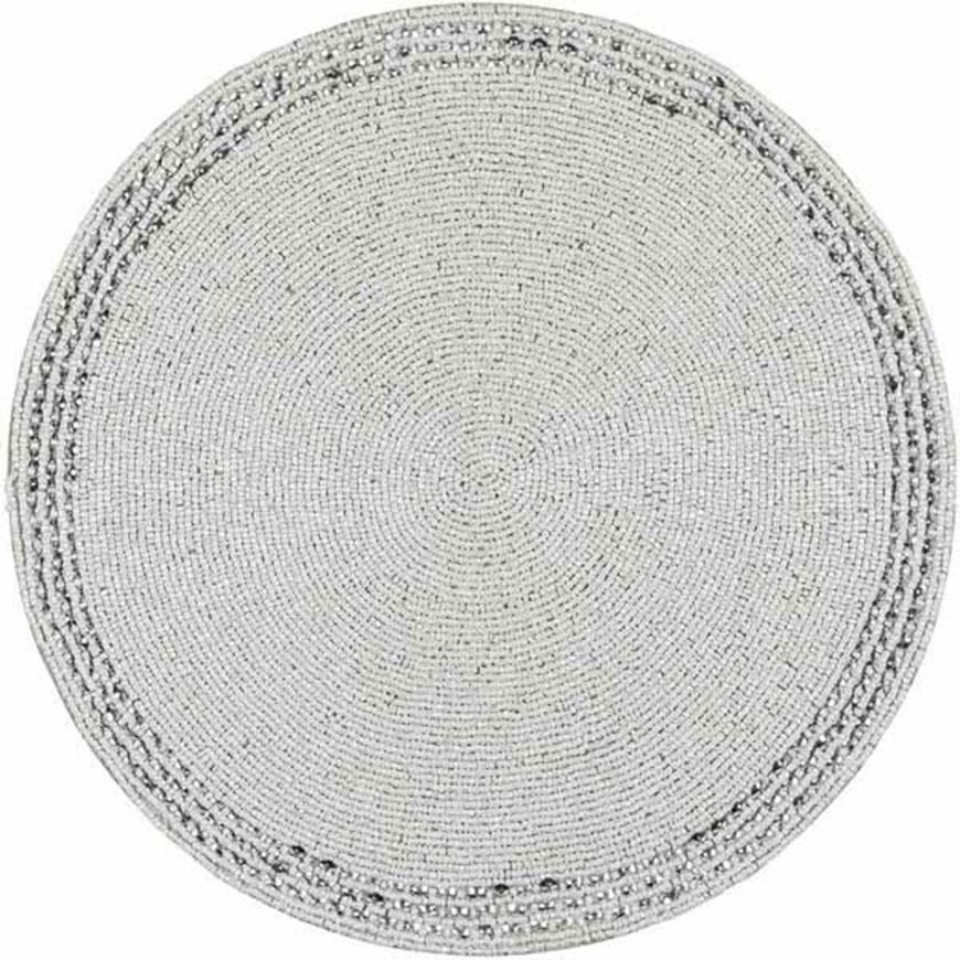 AISLIN place mat d38cm white/silver