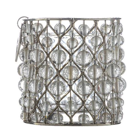 VARALI tea light holder h7cm clear/silver