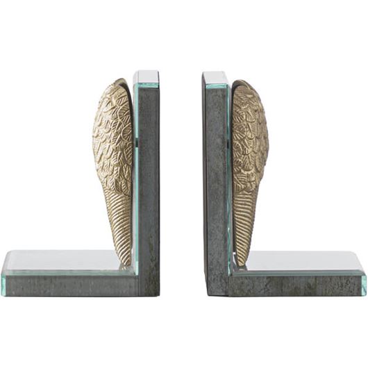 Picture of ANGEL bookends h18cm set of 2 gold