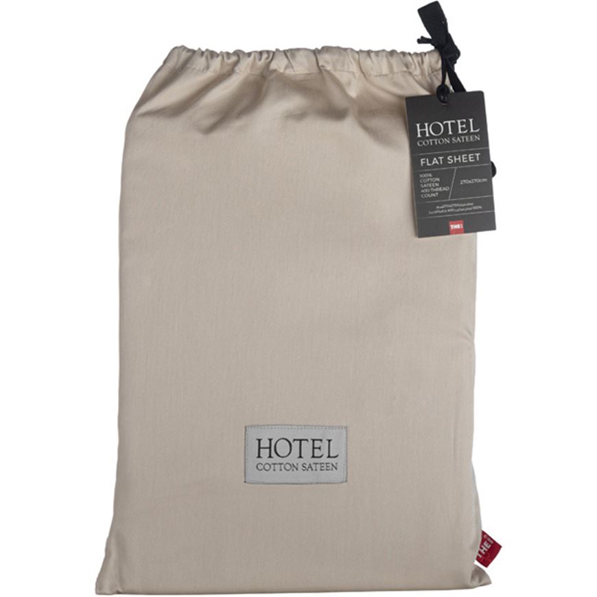 Picture of HOTEL Sateen flat sheet 270x270 beige