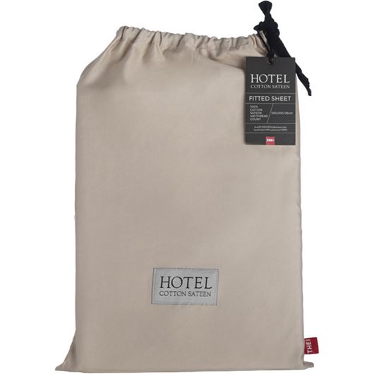 Picture of HOTEL Sateen fitted sheet 180x200+39 beige