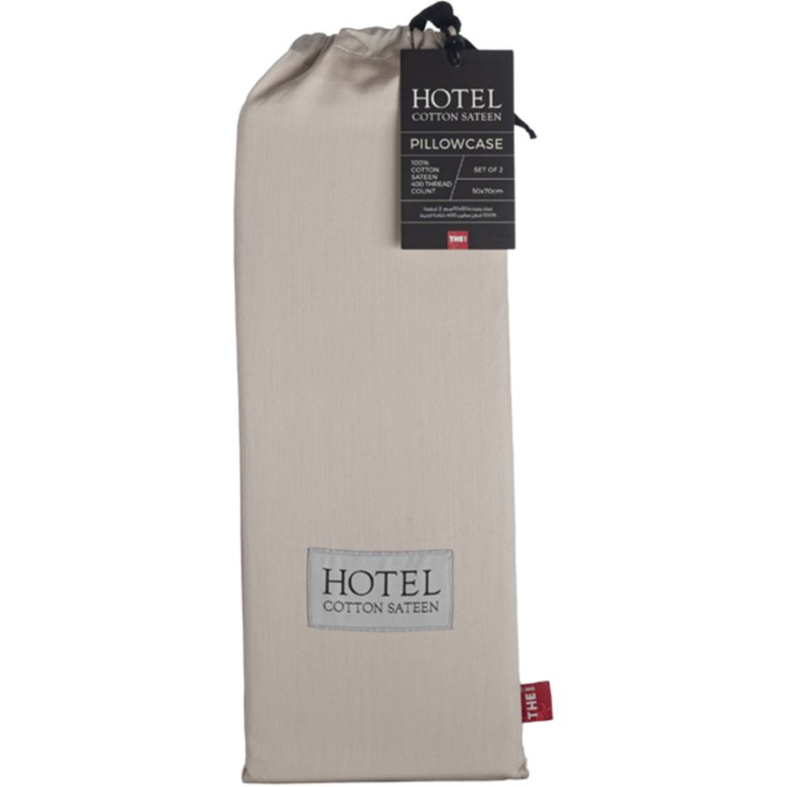Picture of HOTEL Sateen pillowcase beige set of 2 - 50x70cm