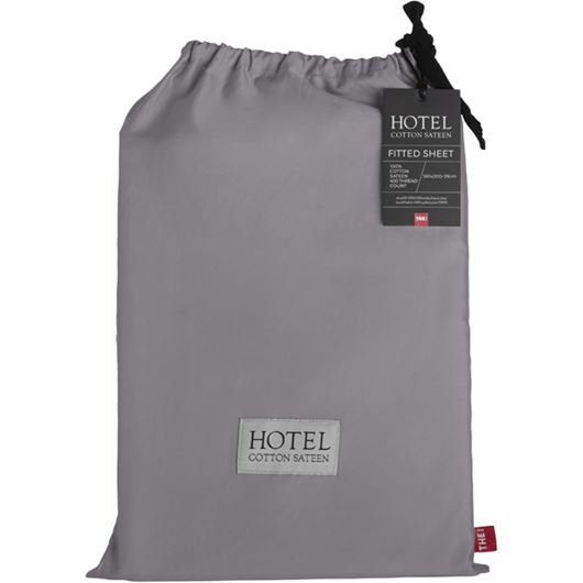 Picture of HOTEL Sateen fitted sheet 180x200+39 dark grey