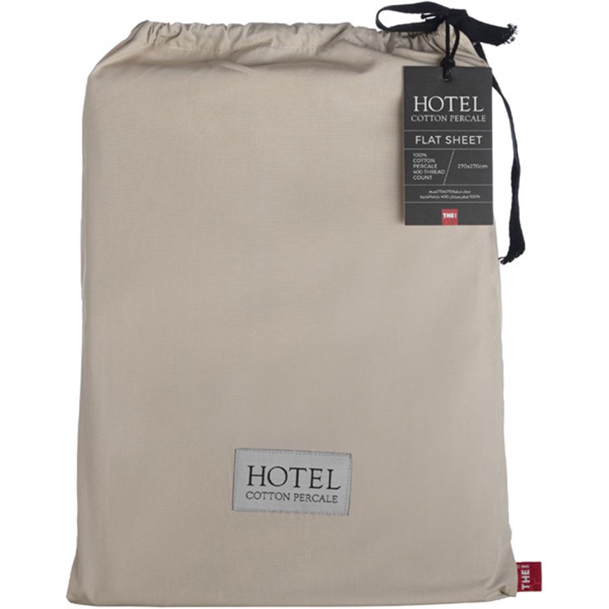 Picture of HOTEL Percale flat sheet beige - 270x270cm