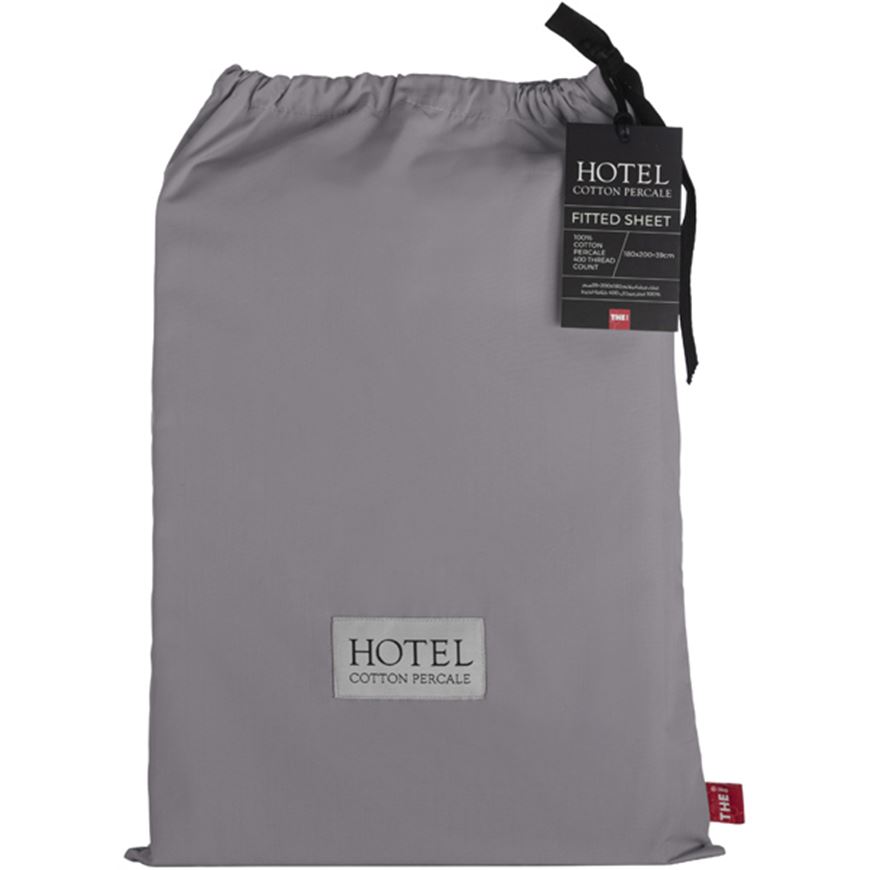 Picture of HOTEL Percale fitted sheet darkgrey - 180x200+39cm