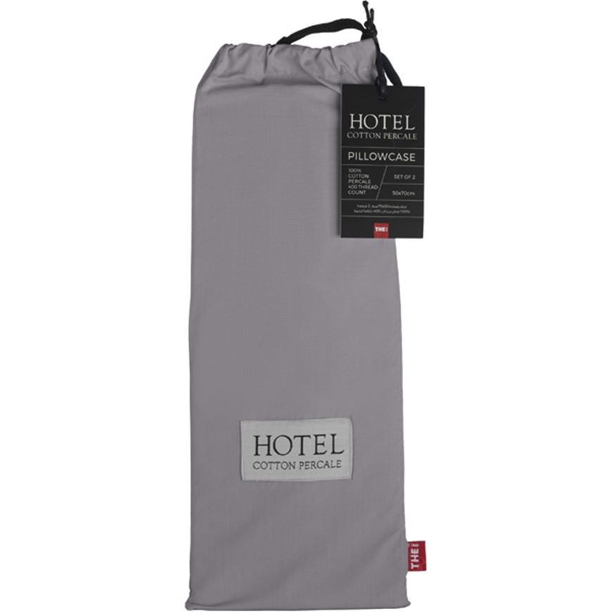 Picture of HOTEL Percale pillowcase darkgrey set of 2-50x70cm