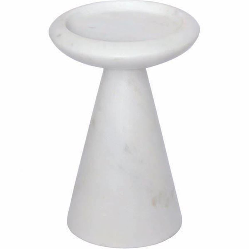 MARBLE candle holder h16cm white