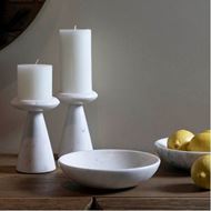 MARBLE candle holder h16cm white