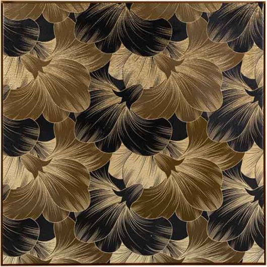 Picture of GOLDEN Flower I framed canvas gold - 121x121cm