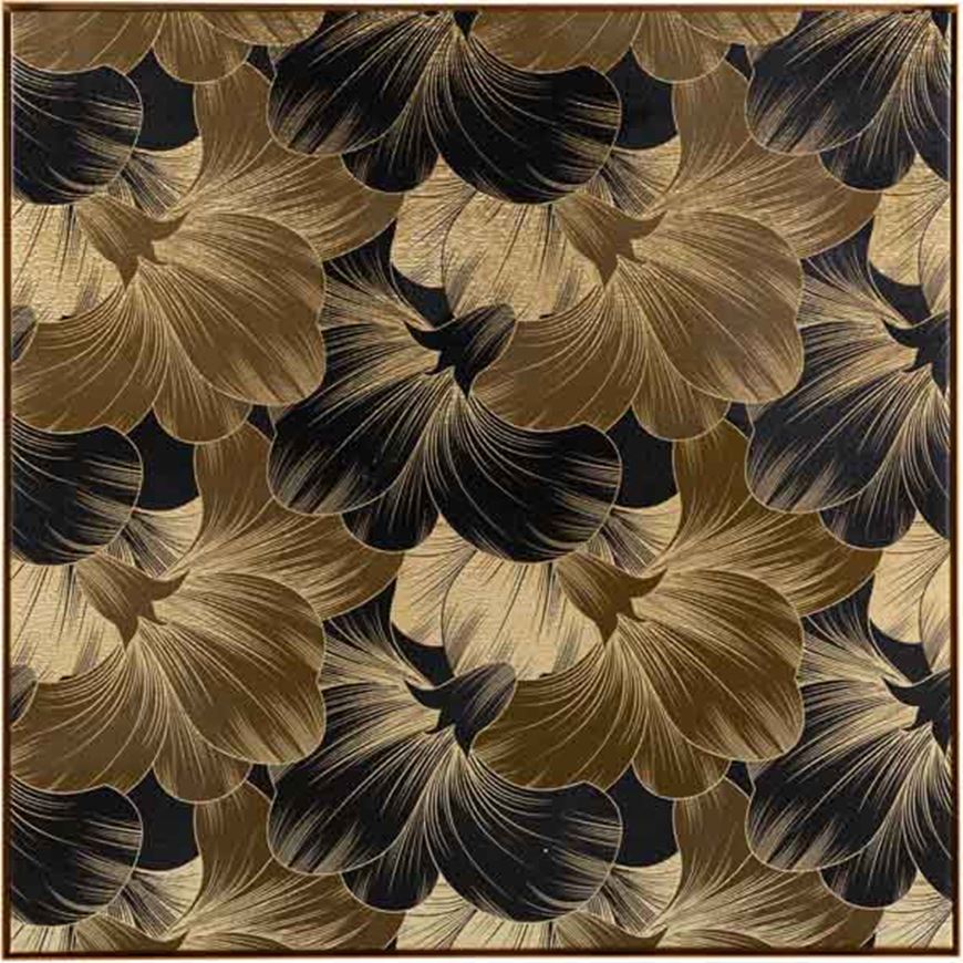 Picture of GOLDEN Flower I framed canvas gold - 121x121cm