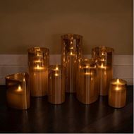 GLIMMER flameless candle 8x10 gold