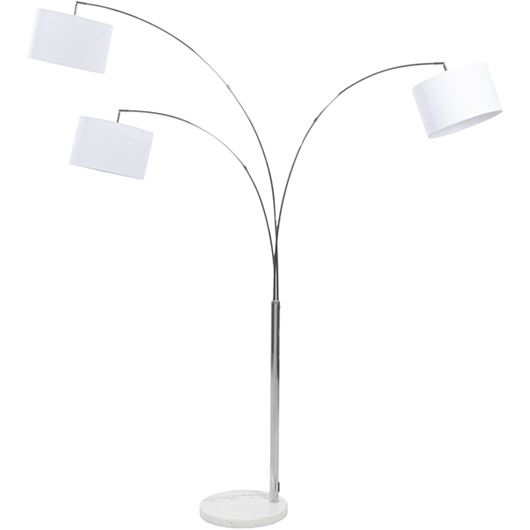 Picture of PLAZA floor lamp white/chrome - H180cm