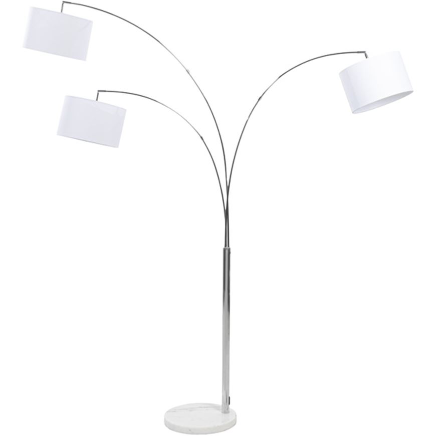 Picture of PLAZA floor lamp white/chrome - H180cm