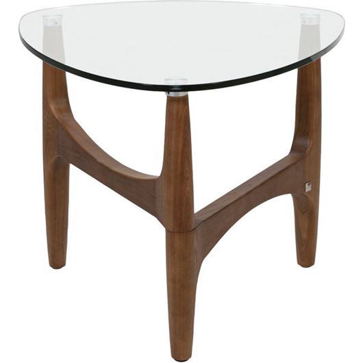 RASON side table 59x59 clear/brown