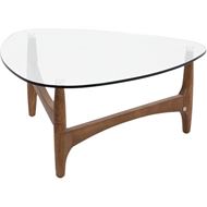 RASON coffee table 90x90 clear/brown