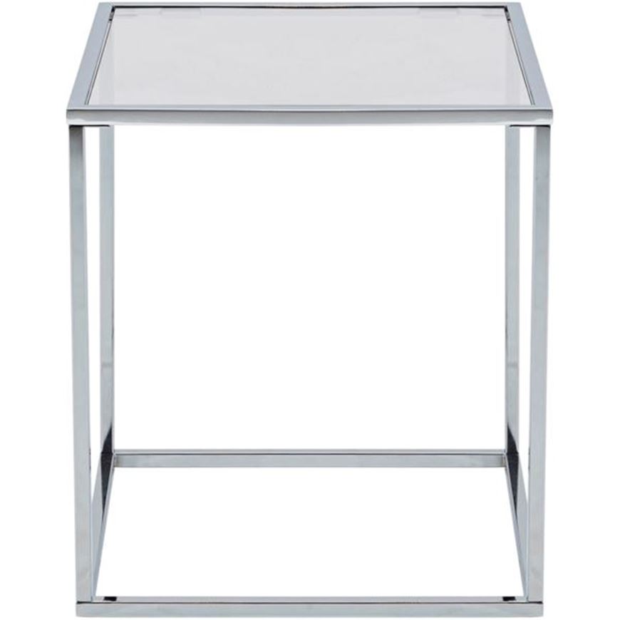 GLORY side table 45x45 clear/chrome