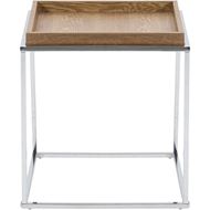 BREIT side table 50x50 brown/chrome