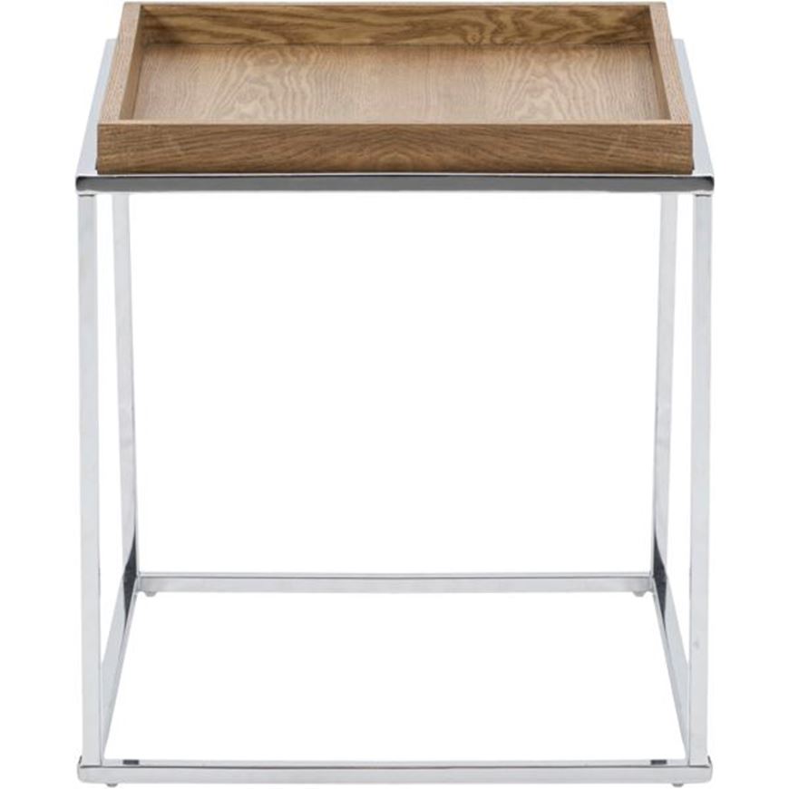 BREIT side table 50x50 brown/chrome