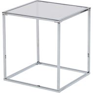 GLORY side table 45x45 clear/chrome