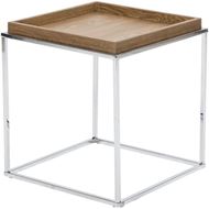 BREIT side table 50x50 brown/chrome