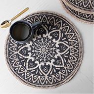 ANAIKA place mat d35cm black/natural 