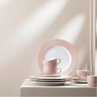 MIST tea cup and saucer set of 4 white/pink
