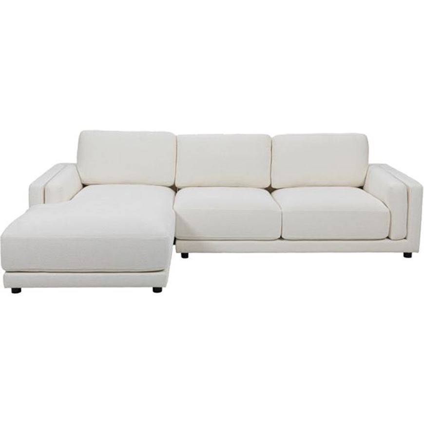 MILAN 2 seater sofa + chaise lounge Left white