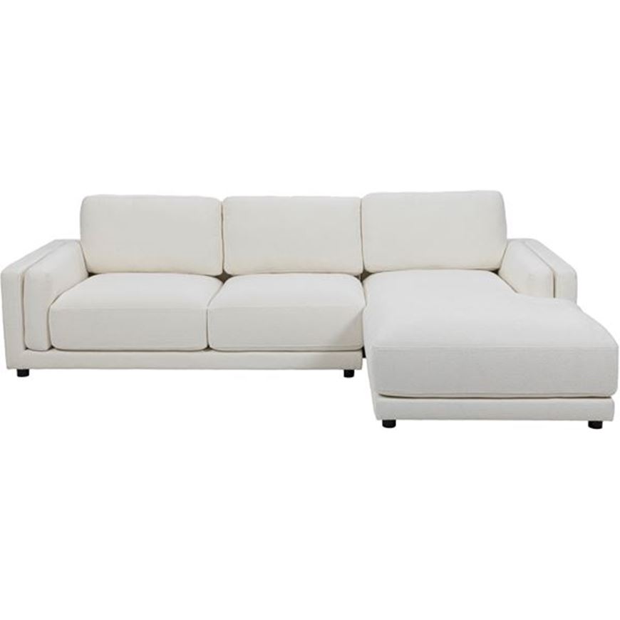 MILAN 2 seater sofa + chaise lounge Right white