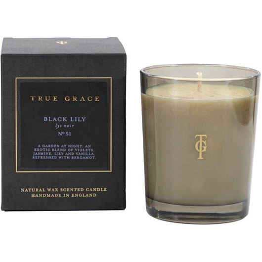 BLACK LILY candle small black