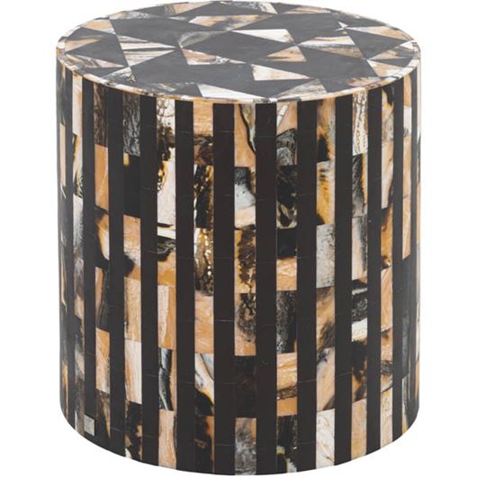 Picture of SAMODE stool brown/black - dia 36cm