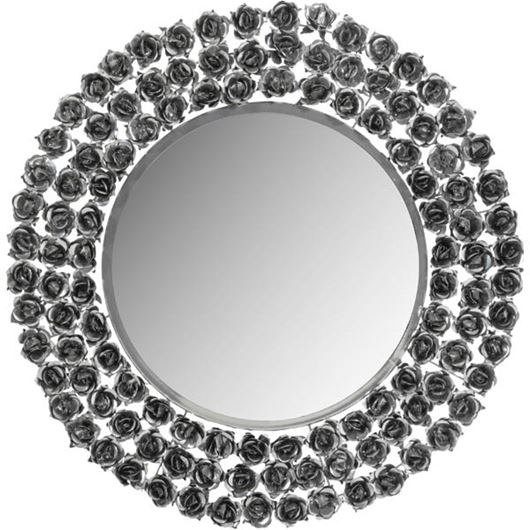Picture of ROSE wall mirror nickel - dia 71cm