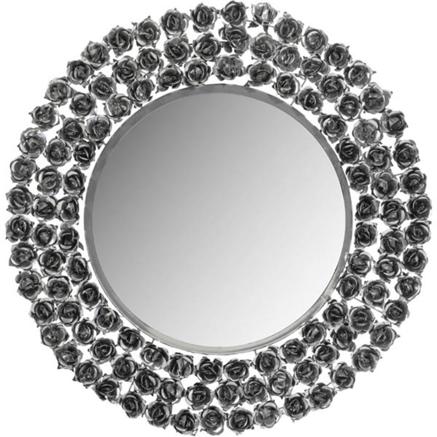 Picture of ROSE wall mirror nickel - dia 71cm