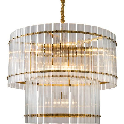 Picture of BRIGHT 10 chandelier clear/gold - dia 88cm
