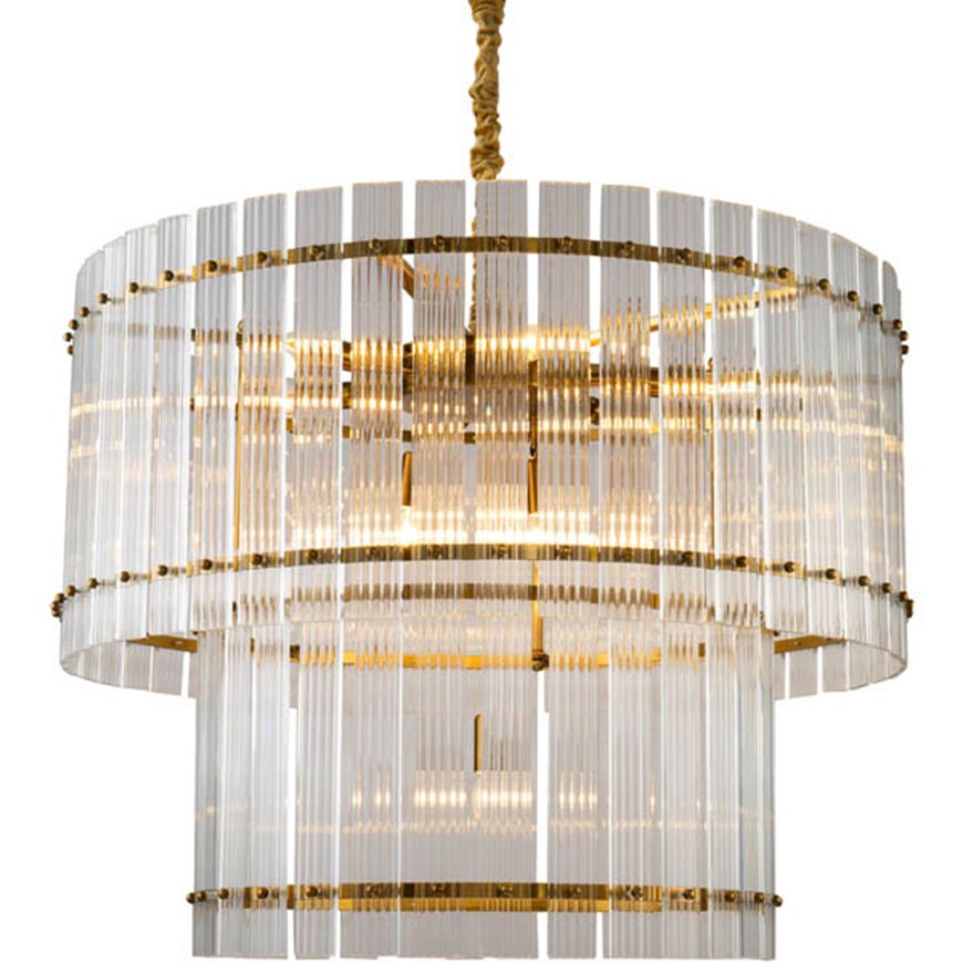 Picture of BRIGHT 10 chandelier clear/gold - dia 88cm