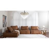 SMART armless chair leather brown