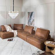 SMART armless chair leather brown