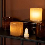 SPARKLE flameless votive with charger set of 12 white