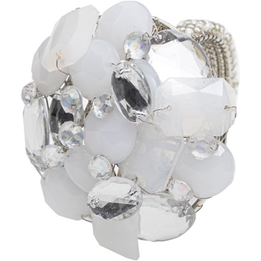 Picture of STUD napkin ring white/silver