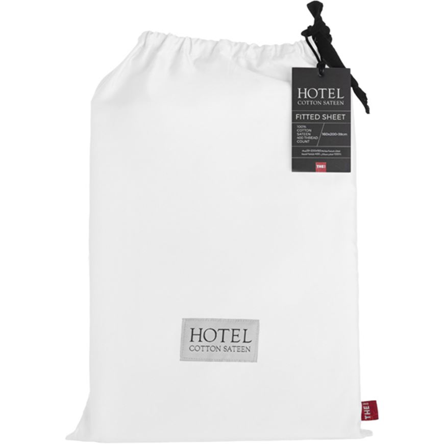 Picture of HOTEL Sateen fitted sheet white - 160x200+39cm