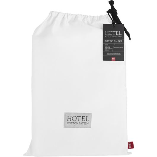 Picture of HOTEL Sateen fitted sheet white - 180x200+39cm