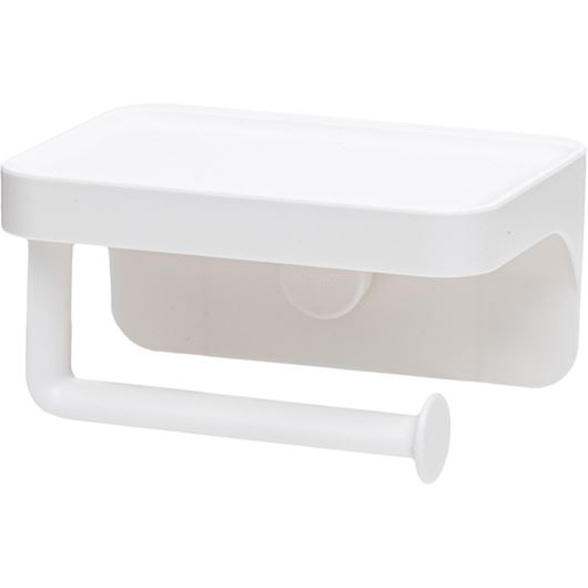 Picture of FLEX adhesive toilet paper holder with shelf white