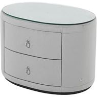 PORTA bedside table microfibre grey