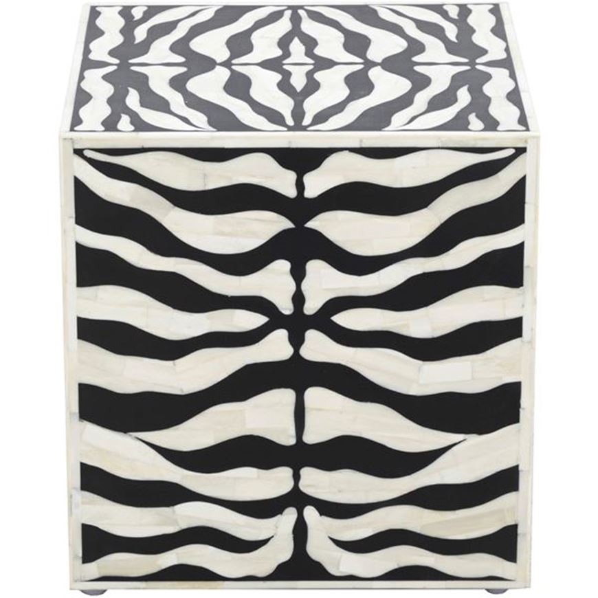 ANIKA stool 36x36 black and white