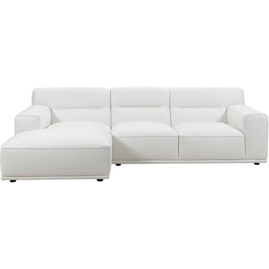 GROOVY 2 seater sofa w/left chaise leather white