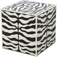 ANIKA stool 36x36 black and white