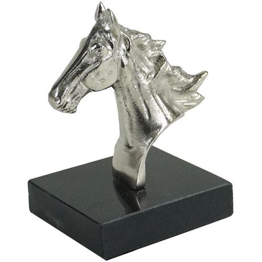 HORSEHEAD decoration nickel/black - H17cm